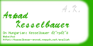 arpad kesselbauer business card